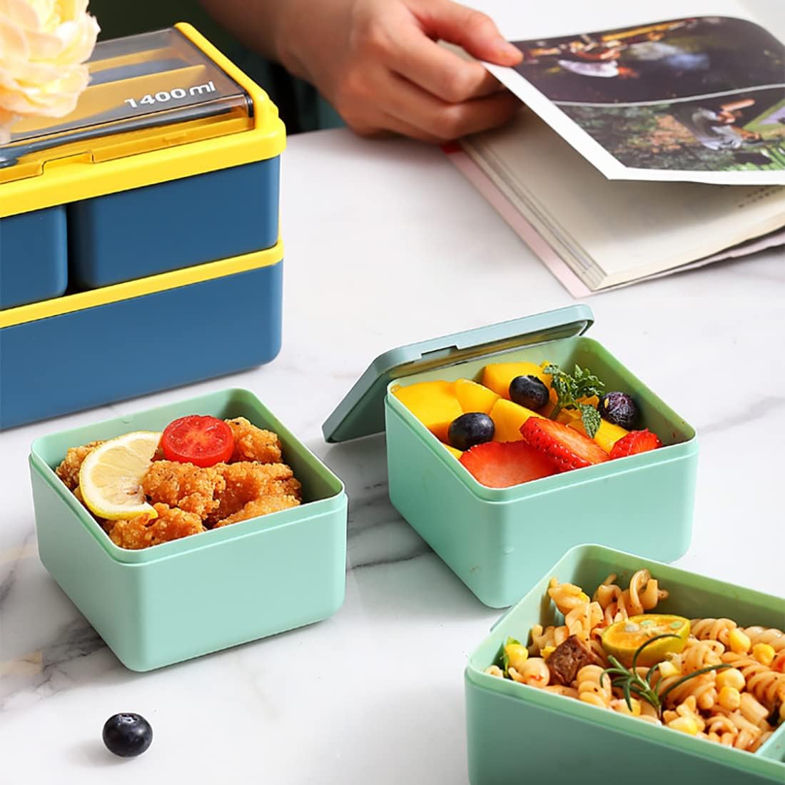 Boîte À Déjeuner Bento Compartimentée Avec Couverts - LeBigDeal™